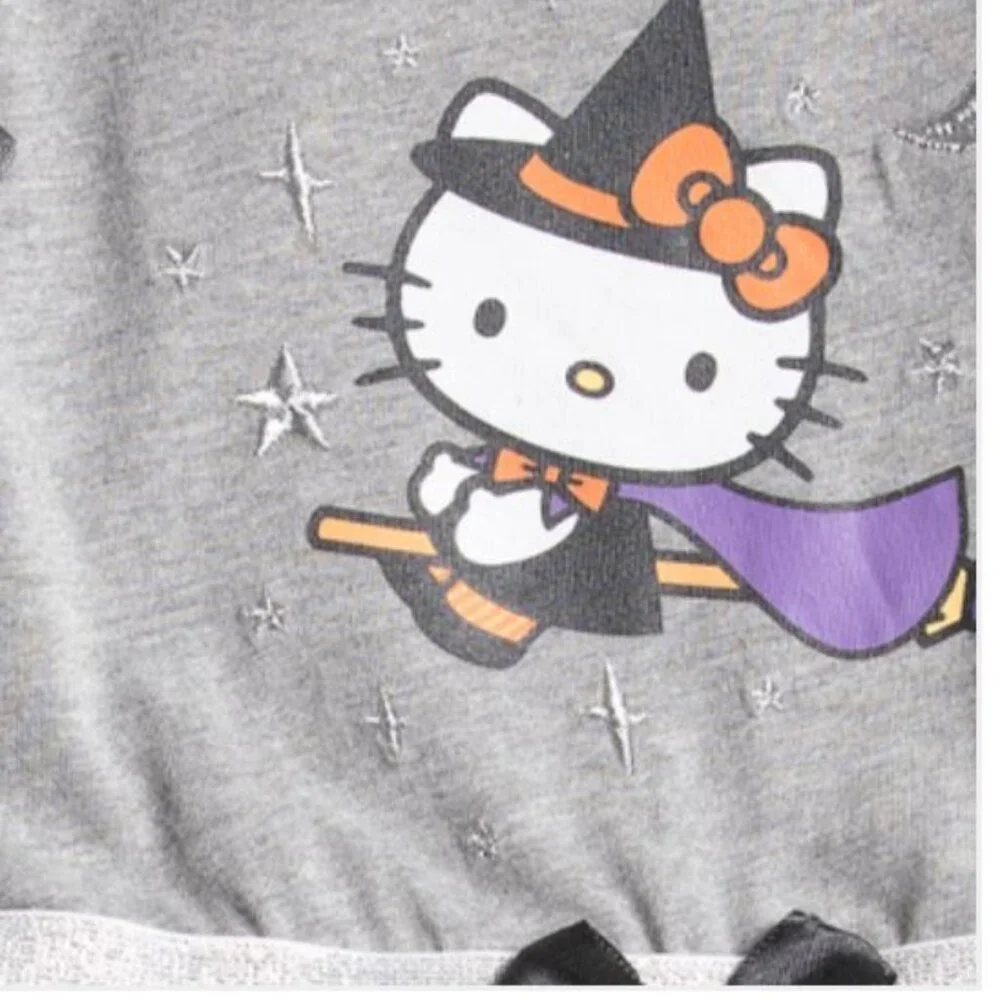 NWT HELLO KITTY Toddler Girls Glitter Halloween Tutu Dress Size